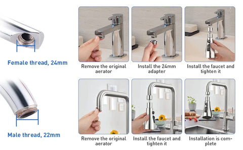 360° Rotation 3 Modes Kitchen Sink Faucet Extension 🔥